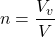  \[ n = \frac{V_v}{V} \] 