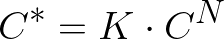  {\Huge \[ C^{*}=K \cdot C^{N} \] } 